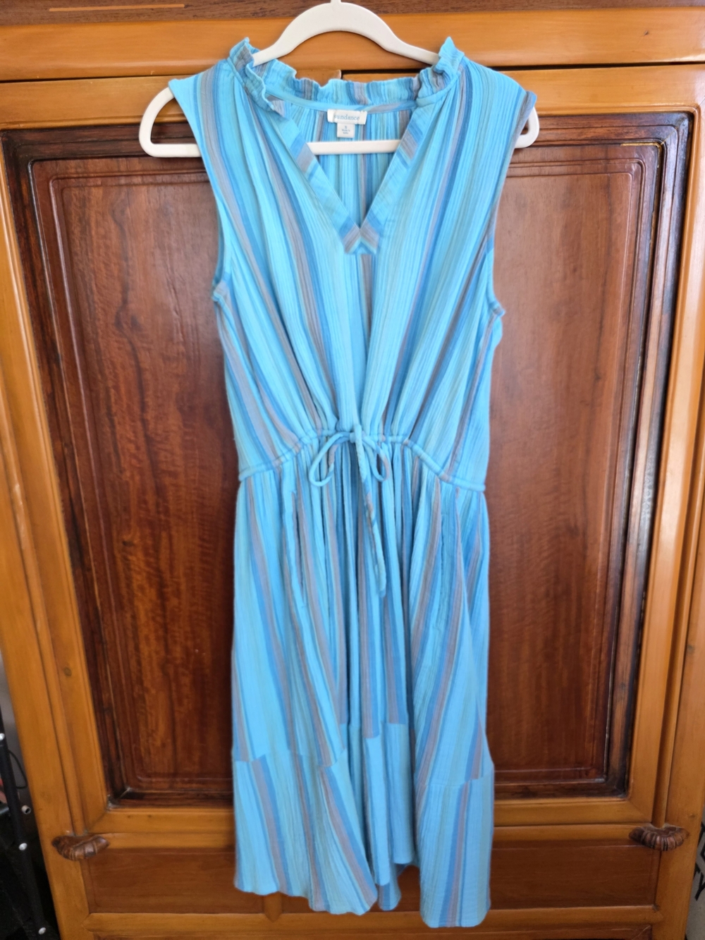 Sundance Turquoise and Aqua Striped Sleeveless Dress